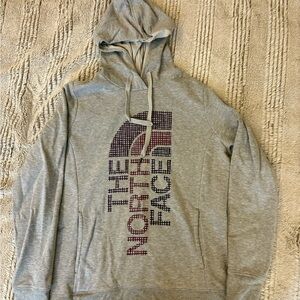 The North Face Gray Hoodie with Logo Design